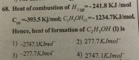 4 and 0. . How to calculate heat of combustion in kjmol